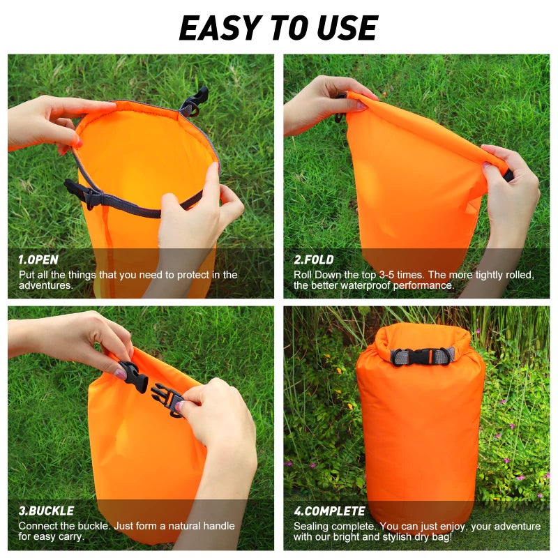 R2Depot Waterproof Dry Bag  5L/10L/20L/40L/70L Dry Storage Bag for Kayaking  Gym  Hiking  Swimming (Purple  10L) - Image 5